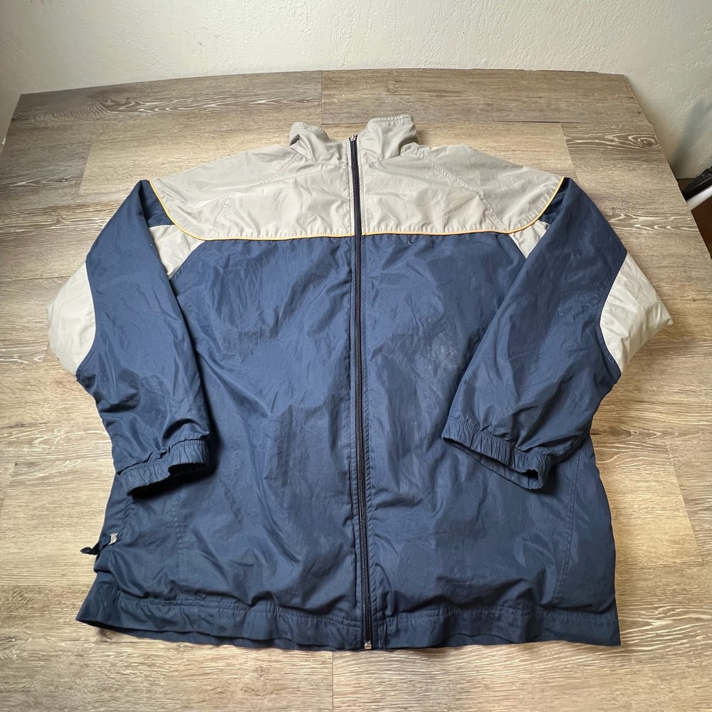 Nike Windbreaker Mens XL Navy Blue Grey Colorblock Vintage 2000s Full Zip Jacket